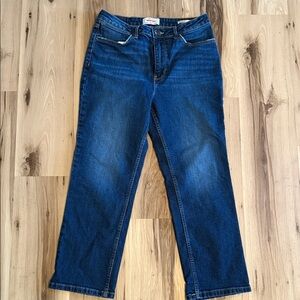Wrangler Women's Dark Blue Crop Straight Leg Jeans